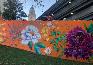 Flower Mural painted by Natasha May Platt
