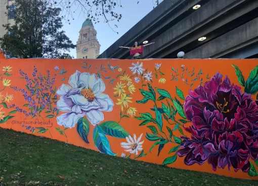 Flower Mural painted by Natasha May Platt