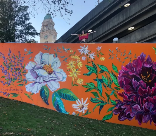 Flower Mural painted by Natasha May Platt