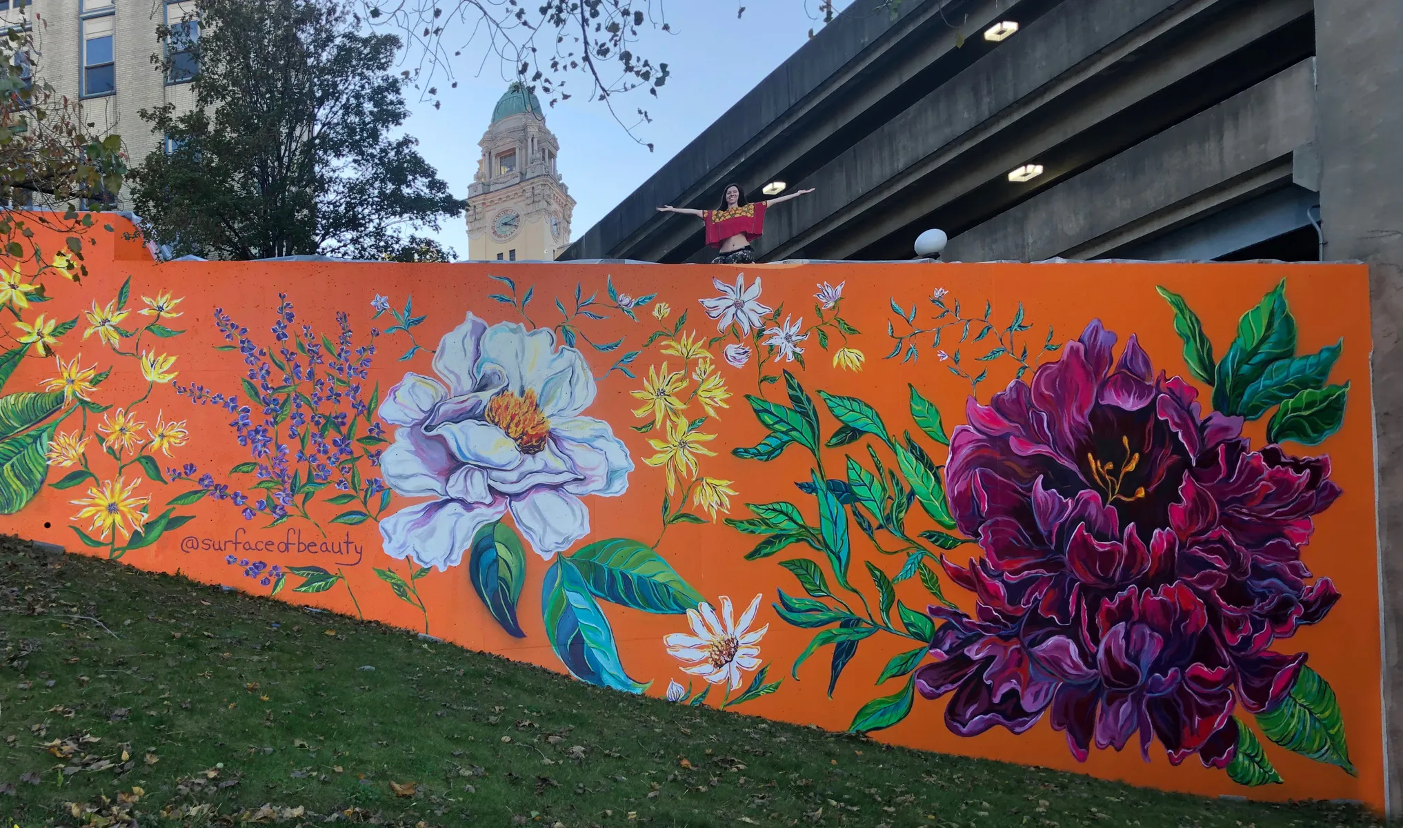 Flower Mural painted by Natasha May Platt